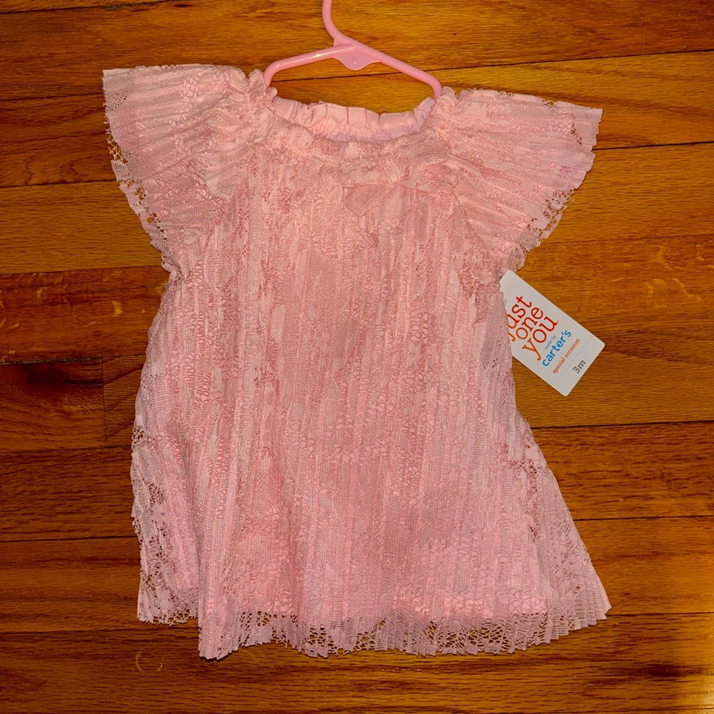 NWT Carters Pink Lace Dress